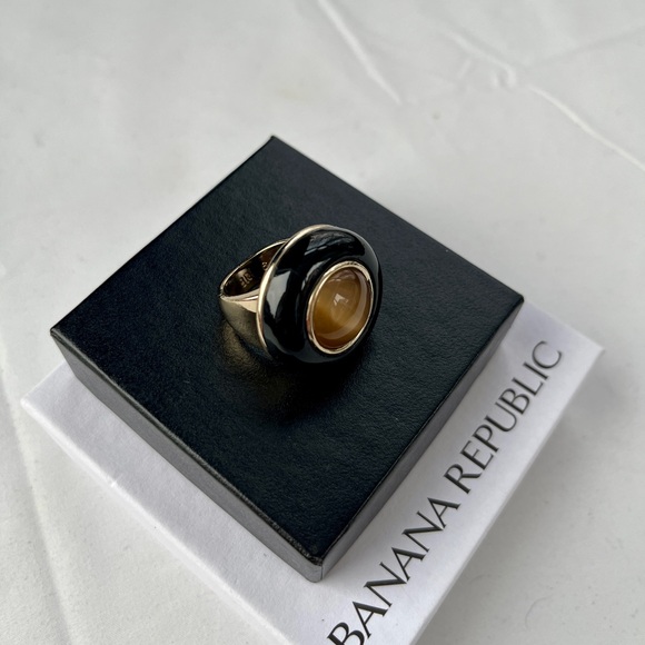 Banana Republic Tiger’s Eye Cocktail Ring, size 6 - Picture 6 of 10